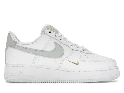 Rebound Midsole Comfortable Bottom Nike Air Force 1 07 Ess White Grey Gold (W)
