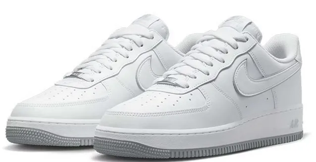 Nike Air Force 1 '07 Low White Wolf Grey Sole Non Marking Soles