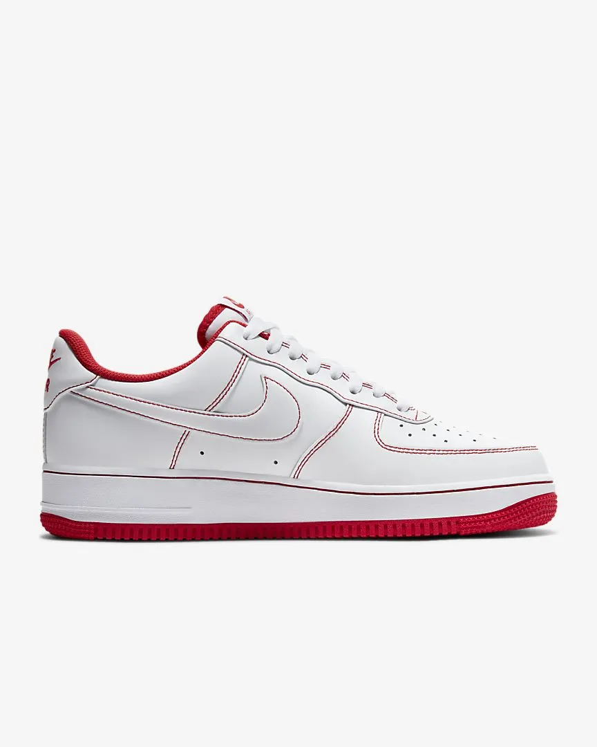 Nike Air Force 1 '07 White Red Contrast Stitch MachineWashable Heat Dissipating Design