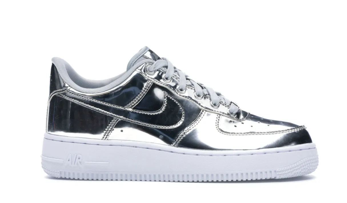 Nike Air Force 1 Low Silver Chrome (W) Balanced Grip Elevated Sole