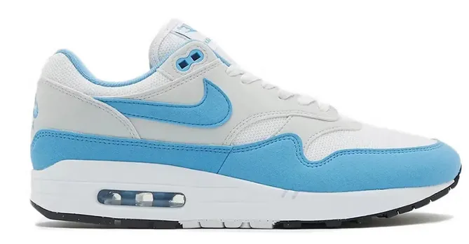 Nike Air Max 1 White University Blue Neutral Support Frame Comfortable Outsole