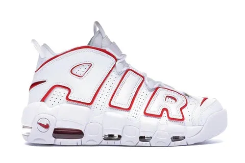 Reinforced Eyelets Design Nike Air More Uptempo White Varsity Red Outline (2018/2021)