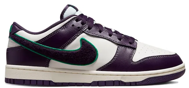 Padded Ankle Support Nike Dunk Low Chenille Swoosh Sail Grand Purple