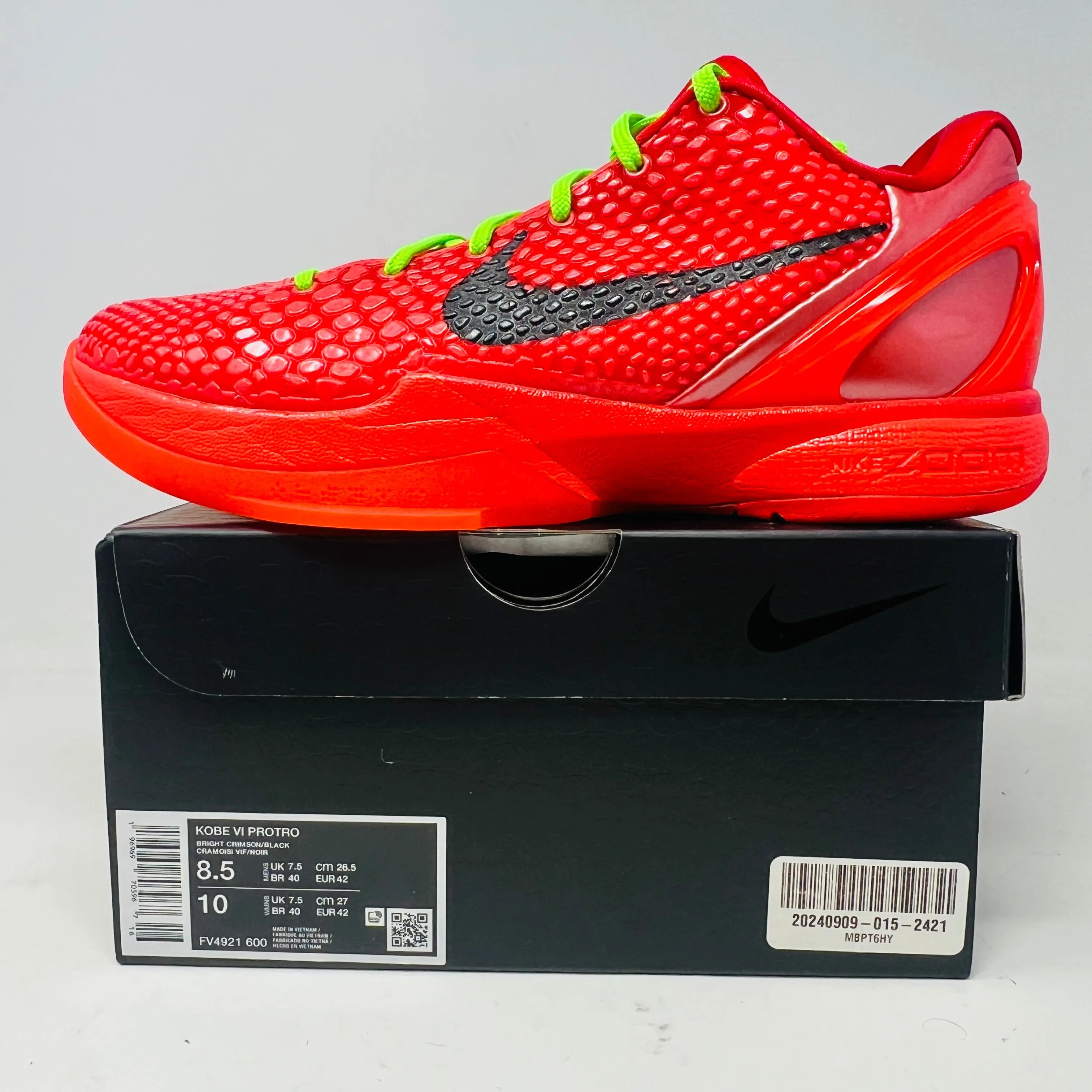 High impact Energy Rush Nike Kobe 6 Protro Reverse Grinch