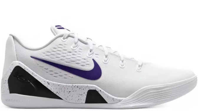 High Quality Dynamic Lacing System Nike Kobe 9 Elite Low EM Protro White Court Purple