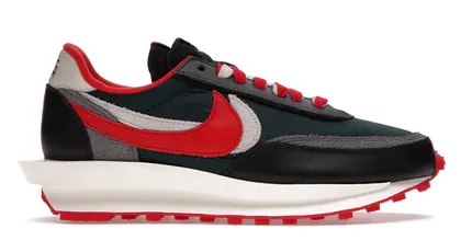 Nike LD Waffle sacai Undercover Midnight Spruce University Red Walk Smooth Breathable Ventilation