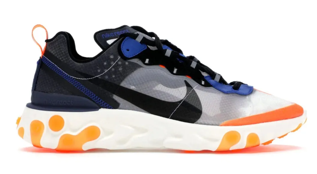Nike React Element 87 Thunder Blue/Total Orange Impact Control