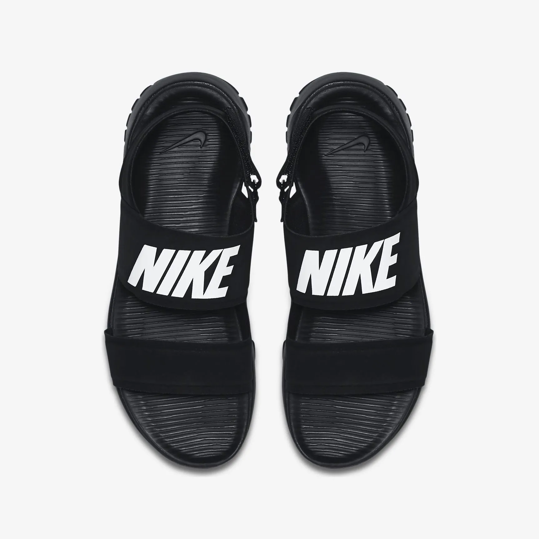Nike Tanjun Sandals Black White (W) Breathable Weave Rubberized Edges