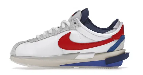 Nike Zoom Cortez SP sacai White University Red Blue Every Ground Cushioned Heel Cradle