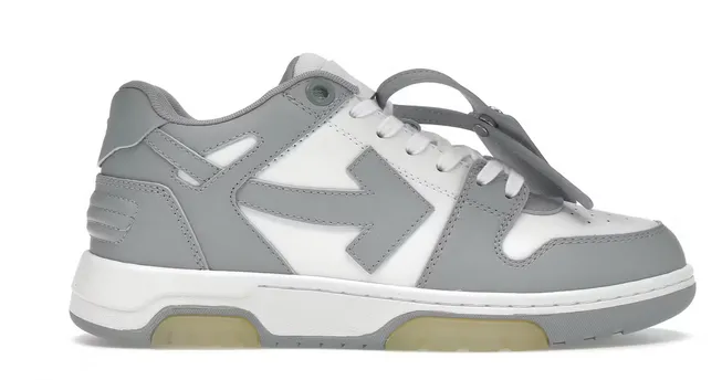 OFF-WHITE Out Of Office "OOO" Low Tops Grey White Grid Traction System