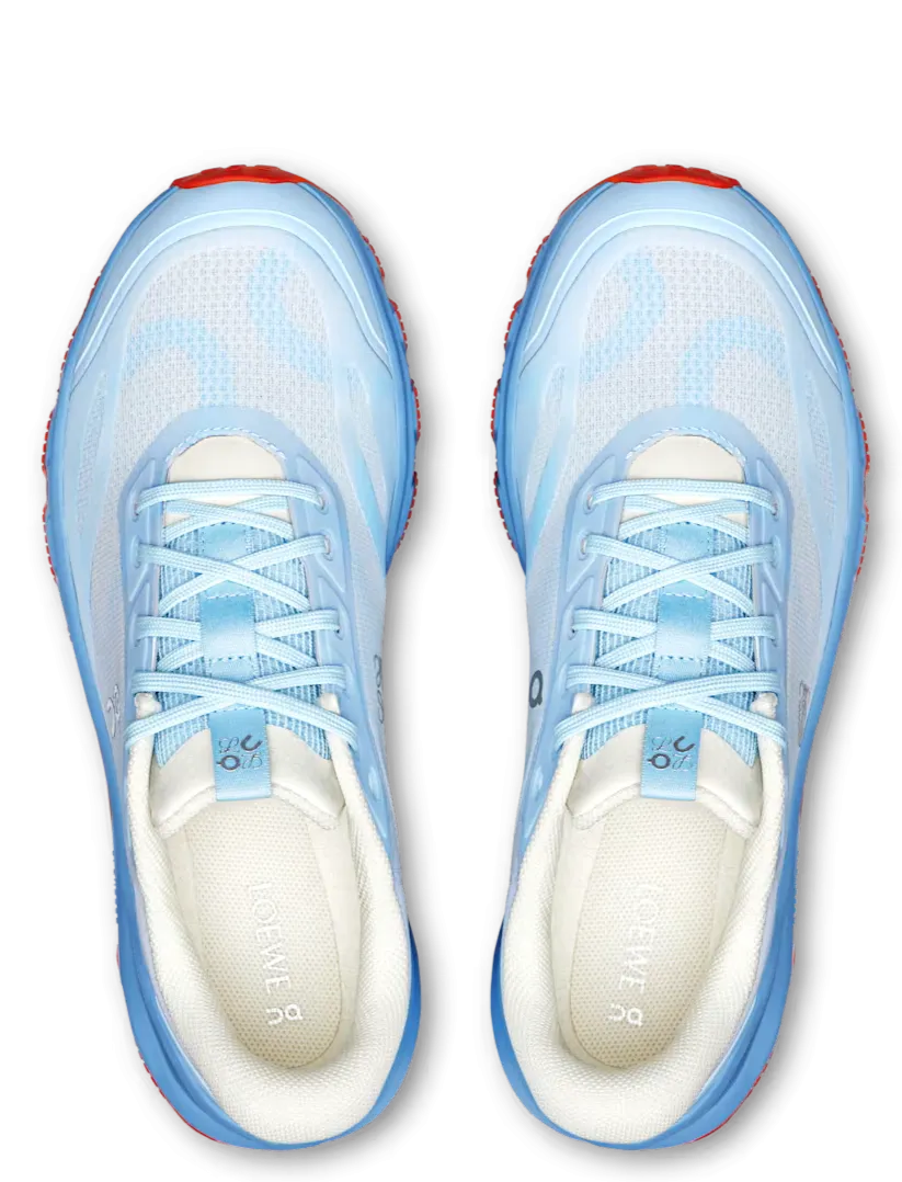 Rubberized Heel Guard On Running Cloudventure 2 LOEWE Blue Red White
