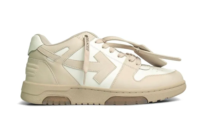 Padded collar Anti Slip Tread Pattern OFF-WHITE Out Of Office OOO Low Tops Beige White