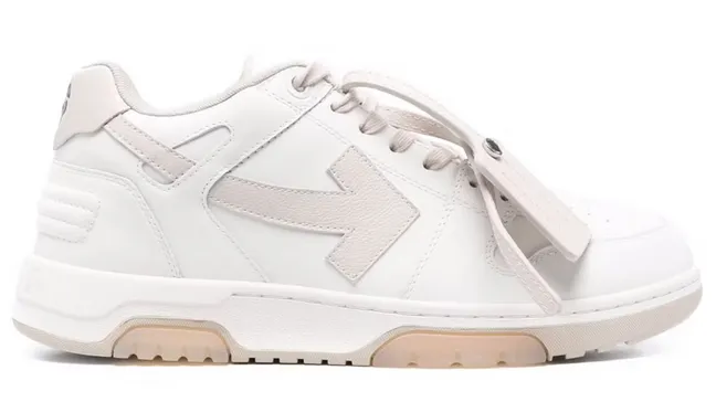 Friction Resistant Materials Easy Travel OFF-WHITE Out Of Office OOO Low Tops White Beige