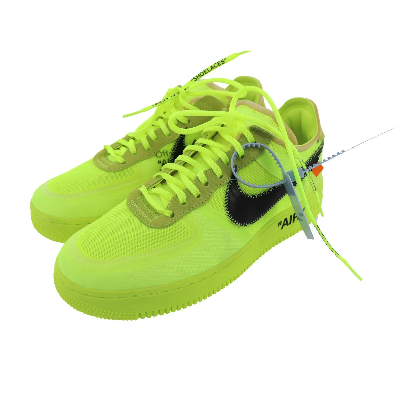 Antique Glow Nike Air Force 1 Low Lace Up Shoes Sneakers Volt Size 10 Fluorescent Green AE997