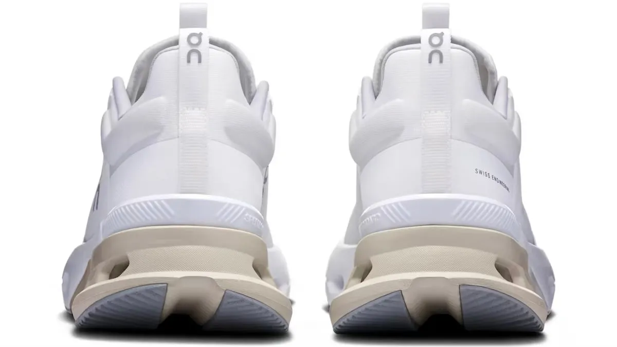 On Cloudnova X White Glacier (Women's) Thermoplastic Uppers Waterproof Design