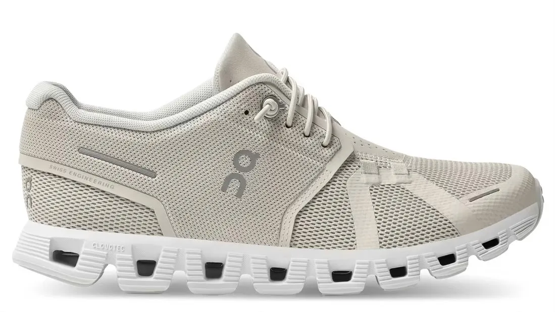 Durable Synthetic On Running Cloud 5 Pearl White (Women's)