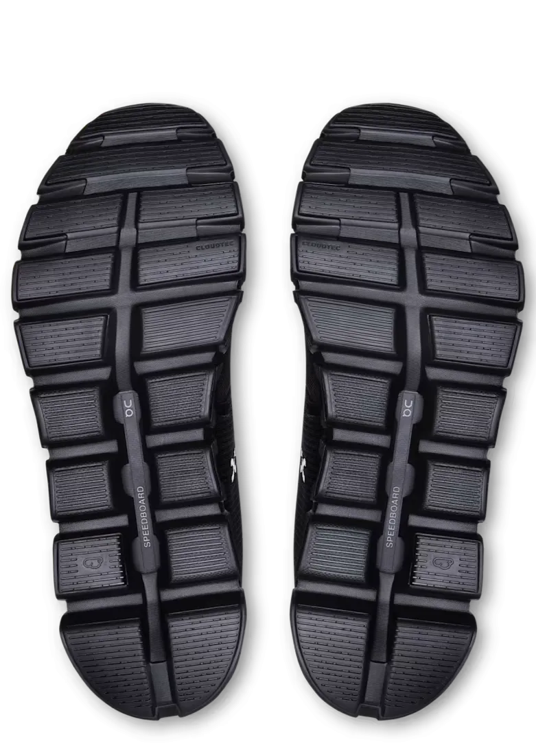 On Running Cloud 6 Waterproof All Black Recycled materials Waffle Outsole