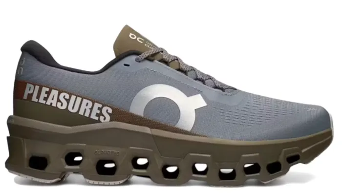 Recycled Synthetic Fabric On Running Cloudmonster 2 PLS-TL Pleasures Mist Olive