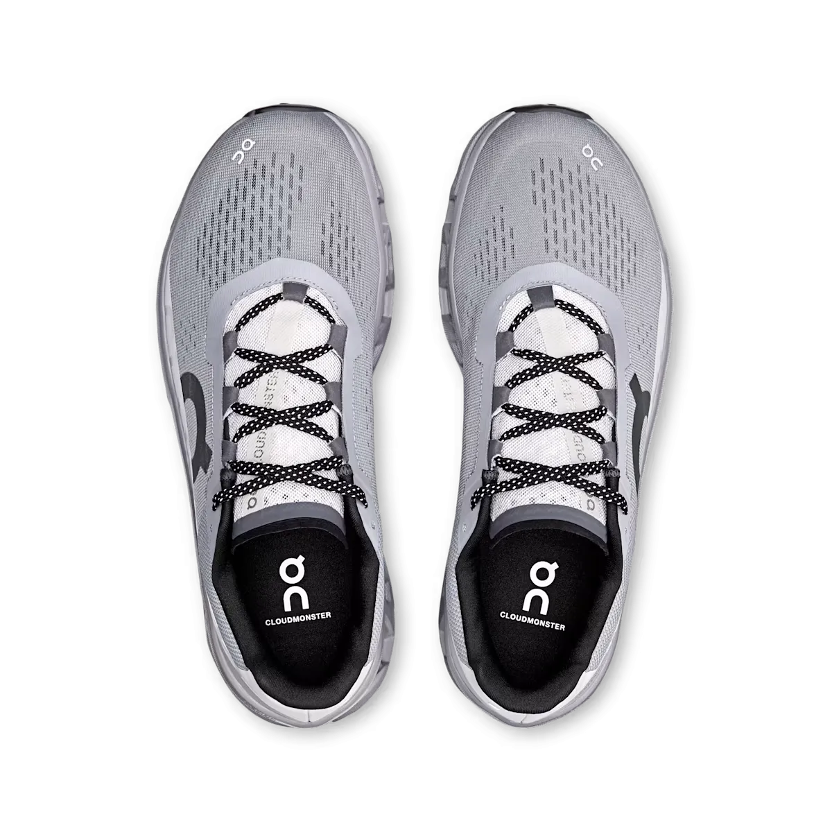 On Running Cloudmonster Alloy Silver Bonded Overlays Quick Lace Toggle
