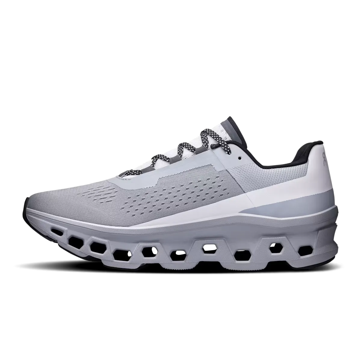 Compression Molded EVA Back Tab On Running Cloudmonster Alloy Silver