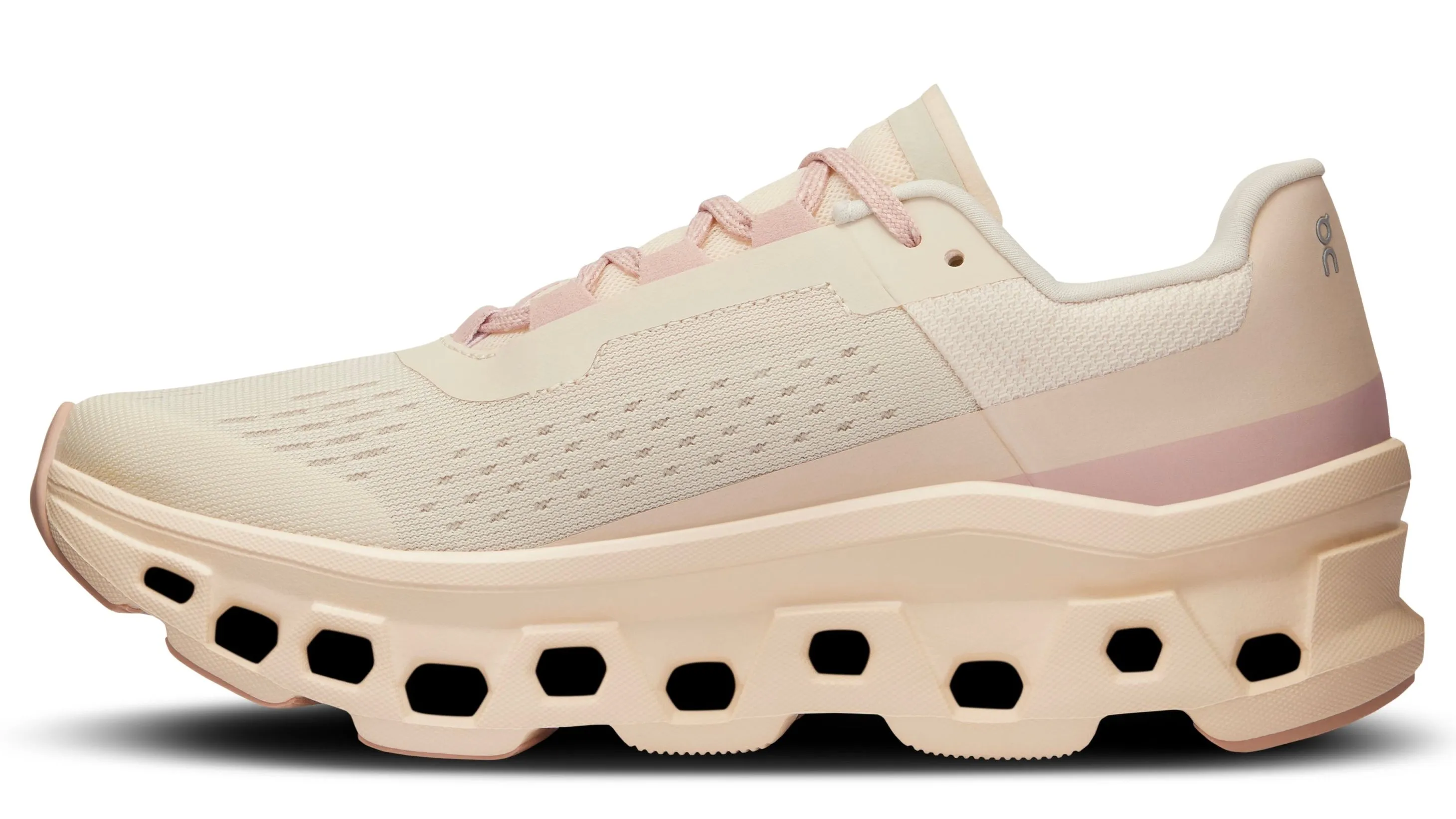 On Running Cloudmonster Moon Fawn (Women's) Textured Tread Micro Perforated Tongue