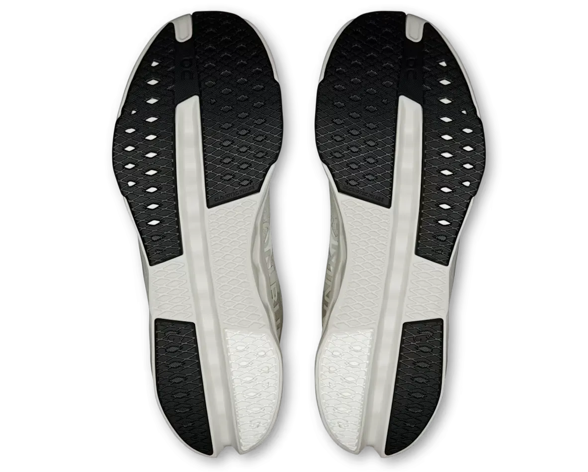 On Running Cloudsurfer Next Fog Ivory (Women's) Dual Layer Ankle Hugging Design