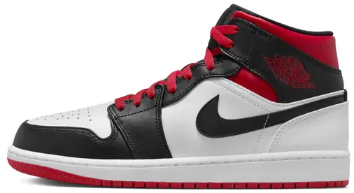Jordan 1 Mid BLACK/RED/WHITE Soft Landing