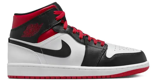 Jordan 1 Mid BLACK/RED/WHITE Road Performance