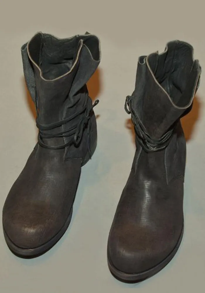 Reflective elements Durable Outsole Design IS BY INDIVIDUAL SENTIMENTS MENS ANKLE STRING BOOTS BLACK