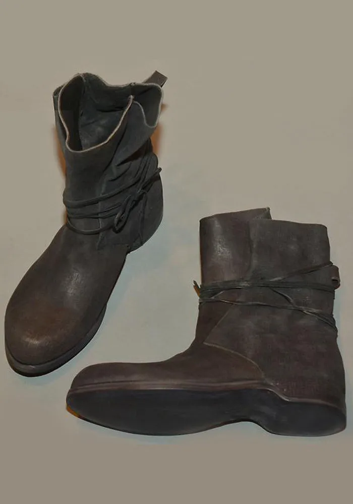 IS BY INDIVIDUAL SENTIMENTS MENS ANKLE STRING BOOTS BLACK Weather Resistant Coating