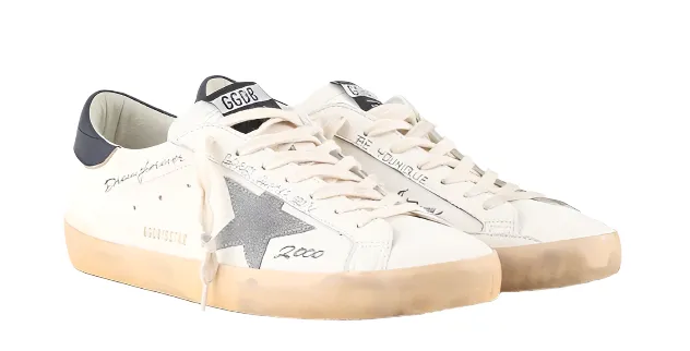 Golden Goose White Silver Dark Blue Super-Star (MEN) Modern Ease Contemporary Chic