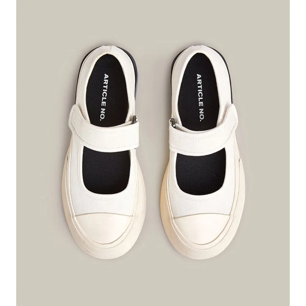Elastic Cuff ARTICLE NO. DOWNTOWN CANVAS MARYJANE IN WHIT-WHITE / CREAM