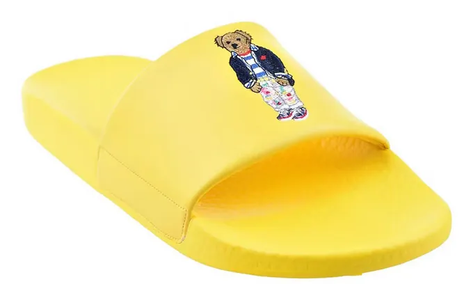 Polo Ralph Lauren Polo Bear Slide Yellow Foot Motion Comfort Lining