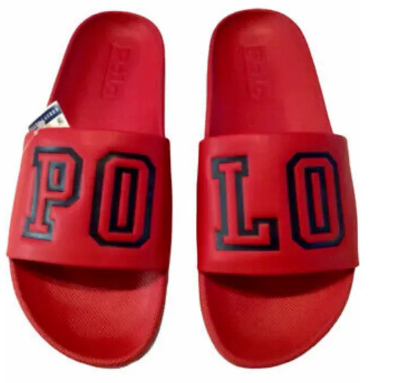Polo Ralph Lauren Red polo Spell out Cayson Slides Sporty Design Fresh Ride