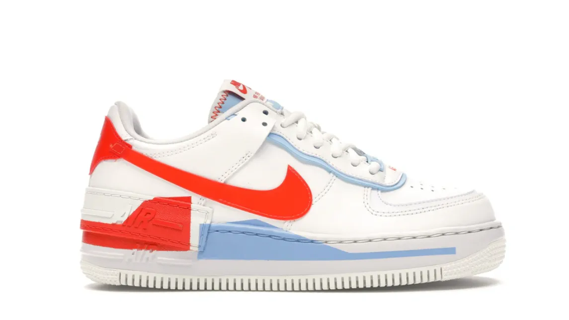 Nike Air Force 1 Shadow Summit White Team Orange (W) Breathable Quarter Panels