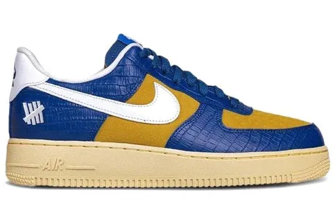 Nike Air Force 1 Low SP Undefeated 5 On It Blue Yellow Croc Stretch Lace System Breathable Vamp