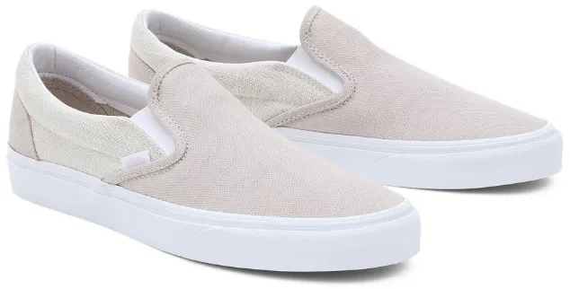 Vans Classic Slip-On Summer Linen Natural Instant Slip Quick Style Shoes