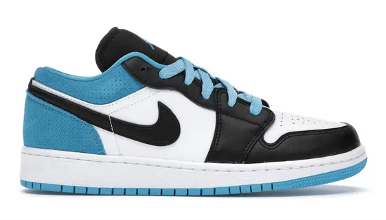 Jordan 1 Low Laser Blue (GS) Aerodynamic Structure Daily Wear