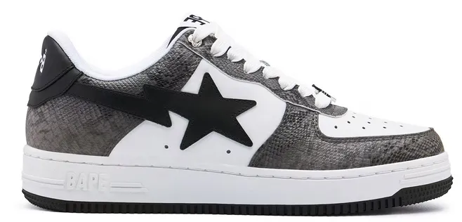 A Bathing Ape Bape Sta Snake Skin Black Ventilated Arch Support Impact protection