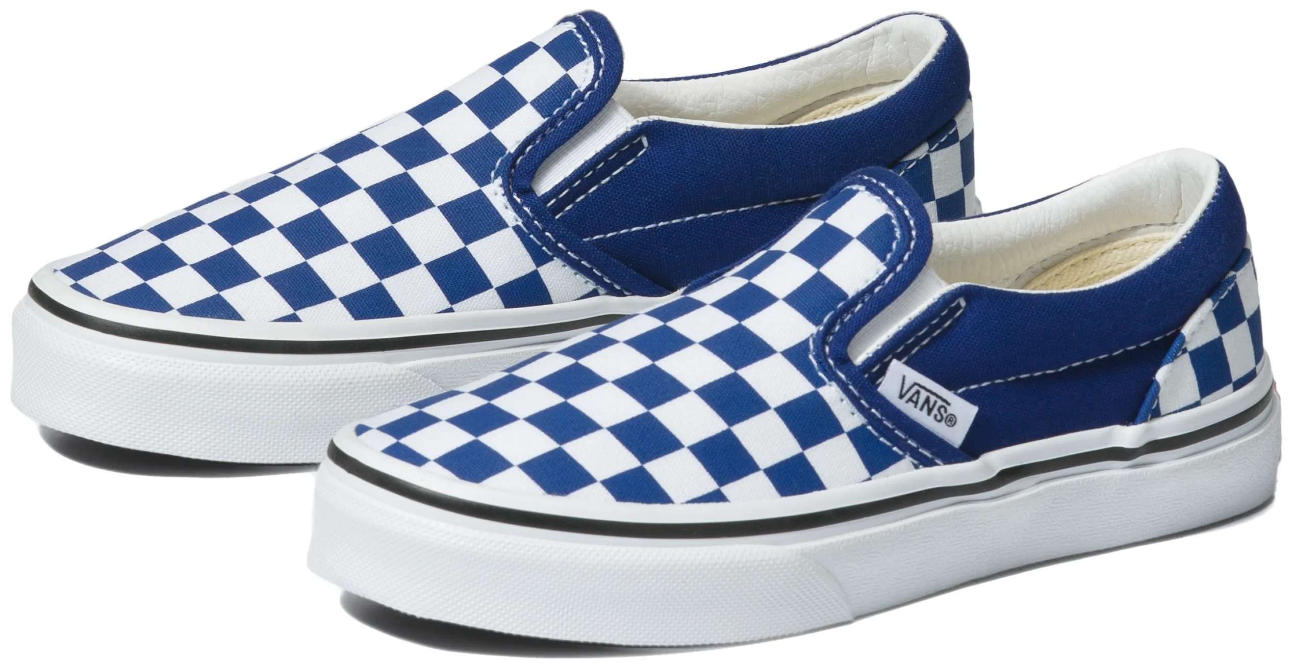 Vans Kids Classic Slip-On Checkerboard Blueprint Easy Step Shoes