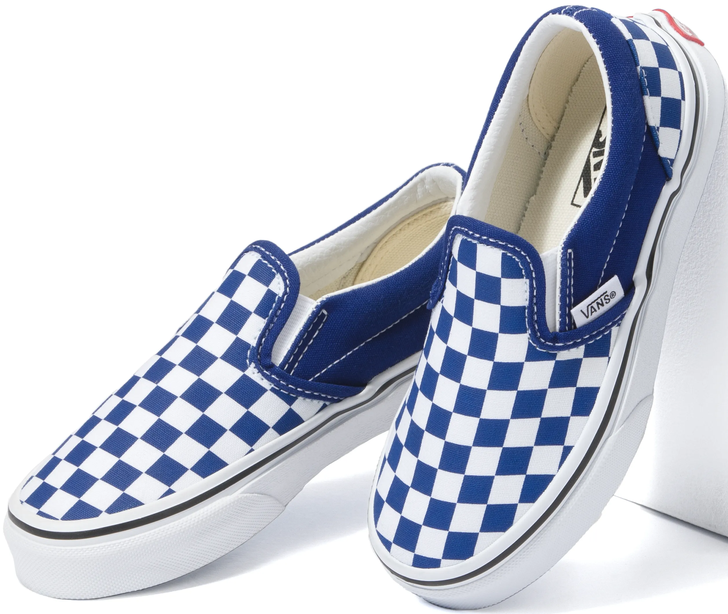 Flexible Build Vans Kids Classic Slip-On Checkerboard Blueprint