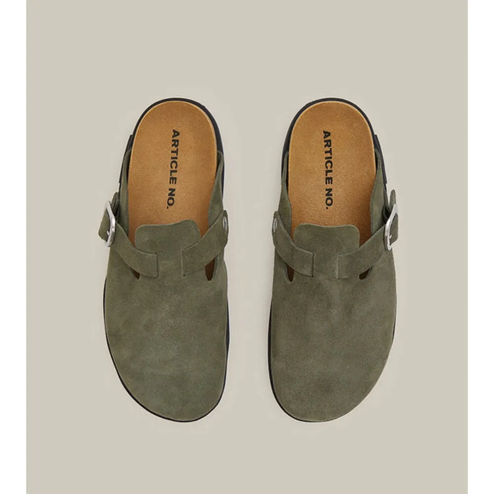 ARTICLE NO. VAGABOND LEATHER DARK GREEN DRIFT CLOGS-DARK GREEN /BLACK Gentle Feel Calm Hike