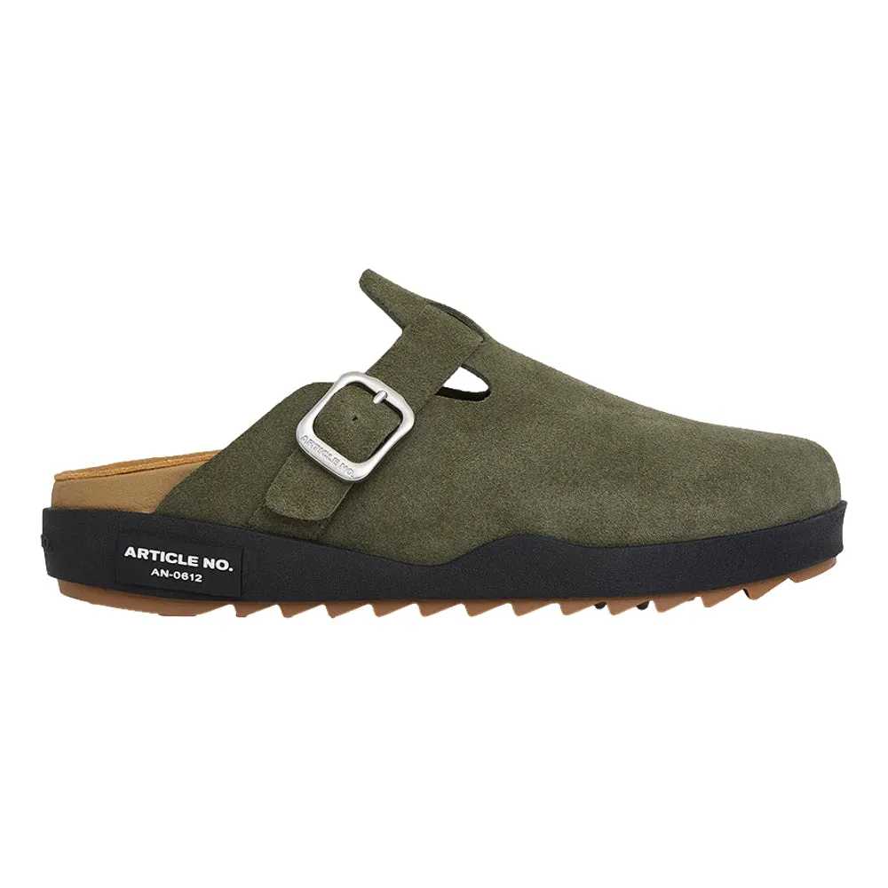 ARTICLE NO. VAGABOND LEATHER DARK GREEN DRIFT CLOGS-DARK GREEN /BLACK Padded Light Stride