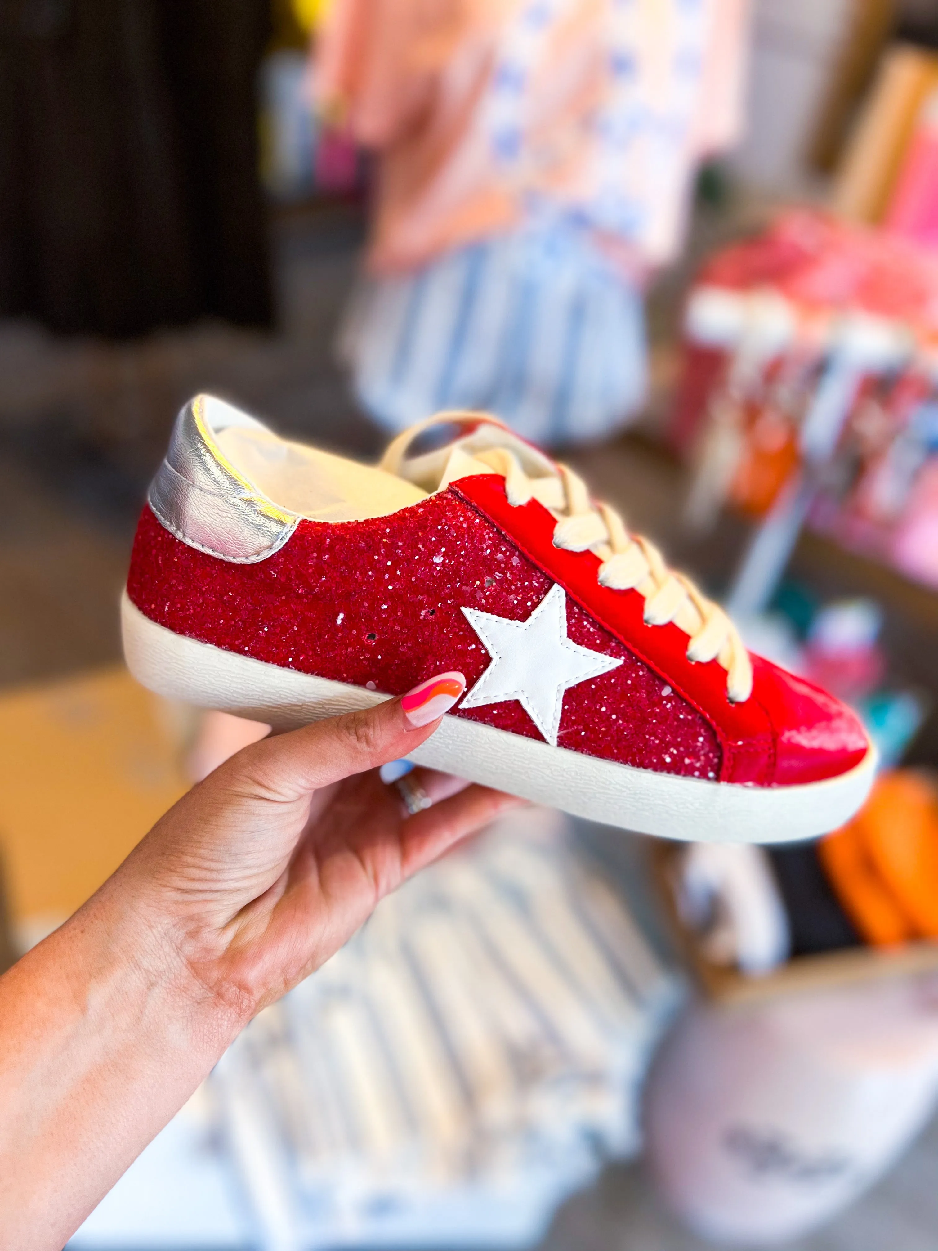 Red glitter star sneakers Formal-Core