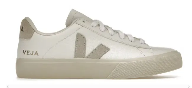 Veja Campo Low Chromefree Leather White Natural (Women's) Stretch Laces