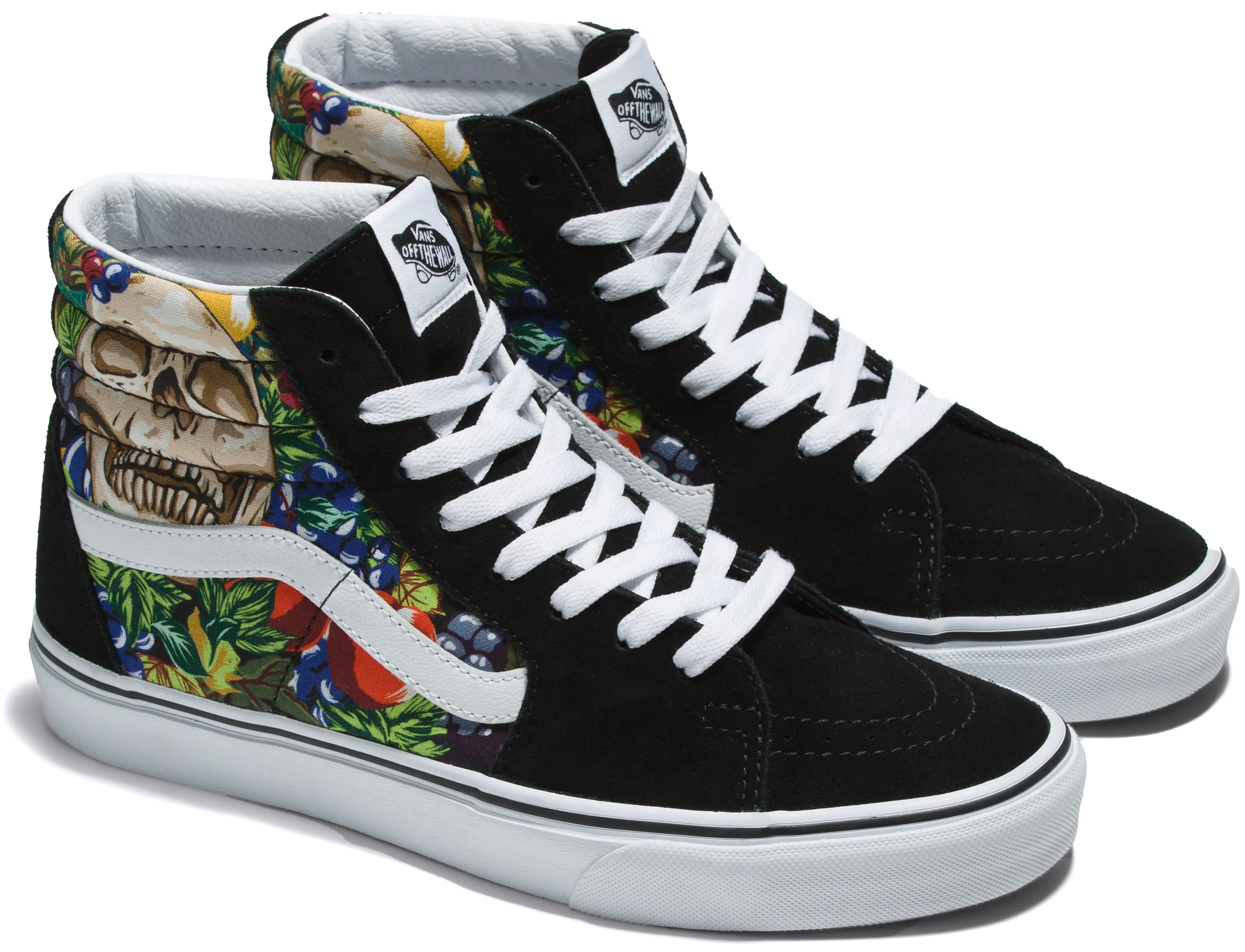 Versatile Freestyle Action Ride Vans Sk8-Hi Fruit Skull Black/White