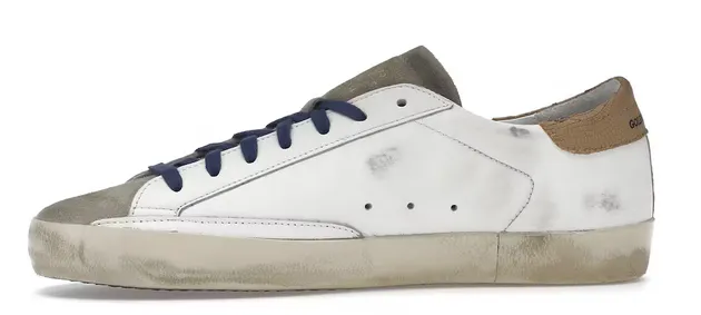 Golden Goose Super-Star Suede Toe White Taupe Royal Blue Black Slip Resistant Sole