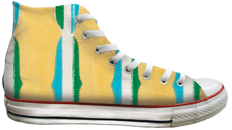 Baggins Original Hi Top Retro Yellow Pattern Low Impact
