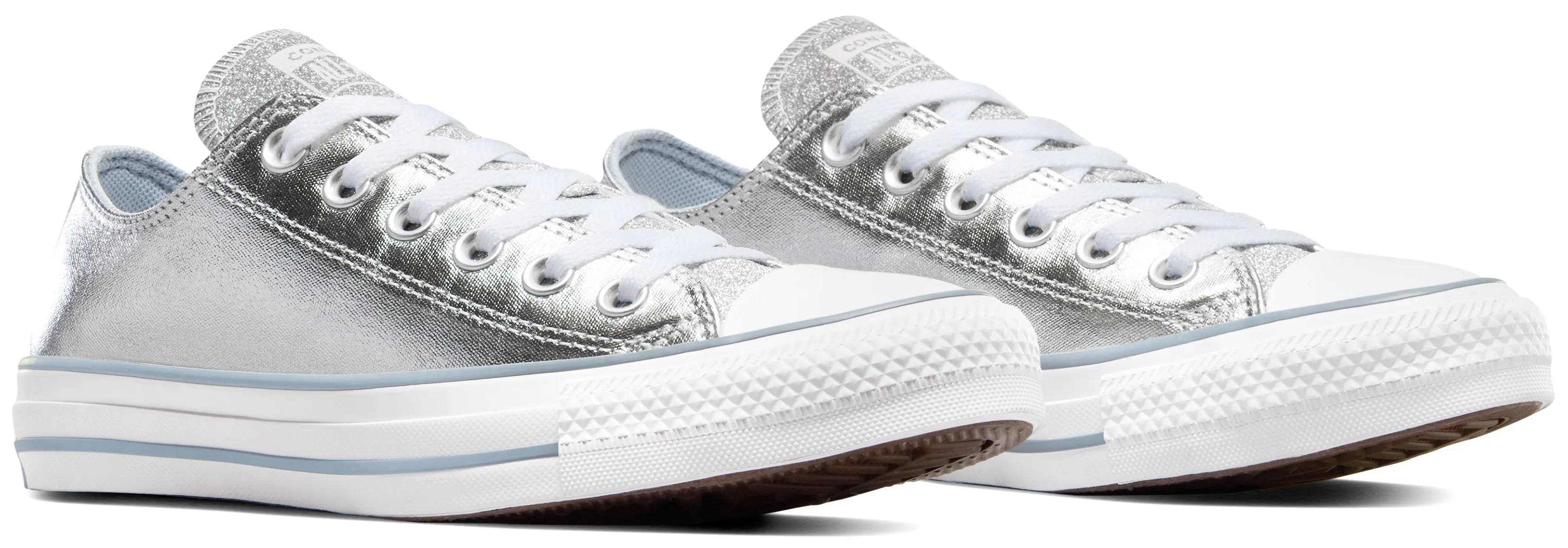 Neutral Stability Control Water Resistant Construction Converse Womens Chuck Taylor All Star Low Top Metallic Granite
