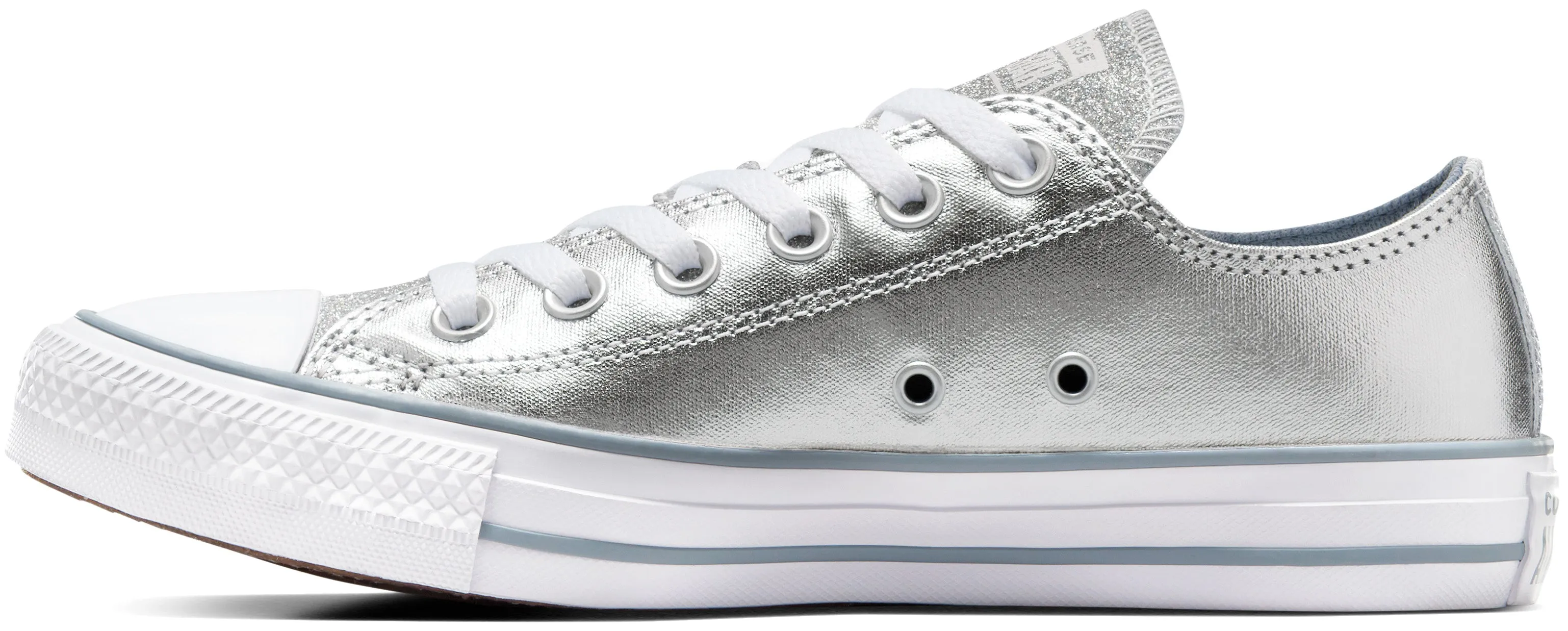 Vegan Leather Alternatives orthopedic Converse Womens Chuck Taylor All Star Low Top Metallic Granite